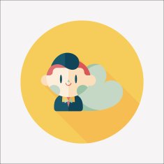 Valentine's day boy flat icon with long shadow eps10 N18