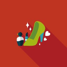 valentine's day girl costume flat icon with long shadow eps10 N9