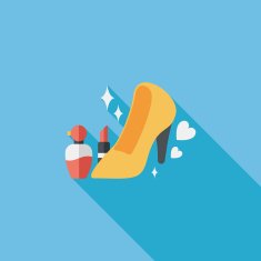 valentine's day girl costume flat icon with long shadow eps10 N10