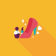 valentine's day girl costume flat icon with long shadow eps10 N11