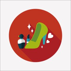 valentine's day girl costume flat icon with long shadow eps10 N13