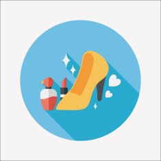 valentine's day girl costume flat icon with long shadow eps10 N14