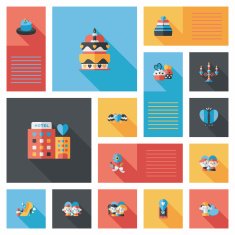 Valentine&lsquo;s Day ui flat design background set eps10 N13