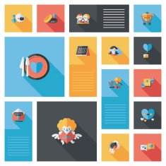 Valentine&lsquo;s Day ui flat design background set eps10 N14