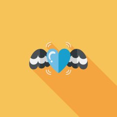 Valentine's Day love heart flat icon with long shadow eps10 N54