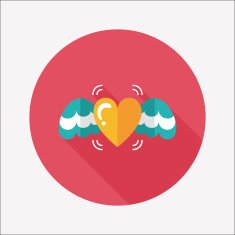 Valentine's Day love heart flat icon with long shadow eps10 N59