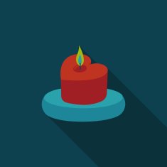 Valentine's Day candle flat icon with long shadow eps10 N66