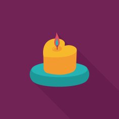 Valentine's Day candle flat icon with long shadow eps10 N68