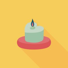 Valentine's Day candle flat icon with long shadow eps10 N69