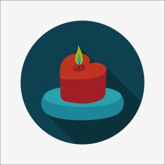 Valentine's Day candle flat icon with long shadow eps10 N70