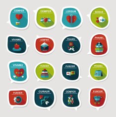 Valentine'ÂÂs Day speech bubble banner flat design background N5