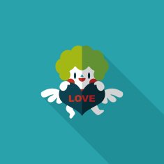 Valentine's Day cupid flat icon with long shadow eps10 N23
