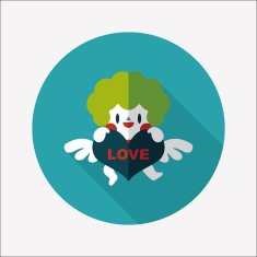Valentine's Day cupid flat icon with long shadow eps10 N27