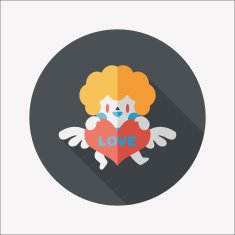 Valentine's Day cupid flat icon with long shadow eps10 N28