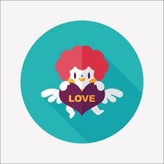 Valentine's Day cupid flat icon with long shadow eps10 N29