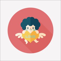 Valentine's Day cupid flat icon with long shadow eps10 N30