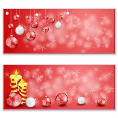 Christmas card with balls and candles