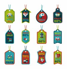 Valentine's Day tag banner flat design background set eps10 N11