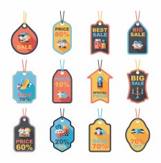 Valentine's Day tag banner flat design background set eps10 N12