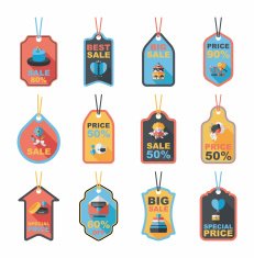 Valentine's Day tag banner flat design background set eps10 N13