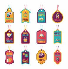 Valentine's Day tag banner flat design background set eps10 N27