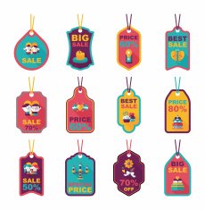 Valentine's Day tag banner flat design background set eps10 N28