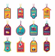 Valentine's Day tag banner flat design background set eps10 N29