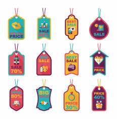 Valentine's Day tag banner flat design background set eps10 N31