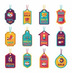 Valentine's Day tag banner flat design background set eps10 N32