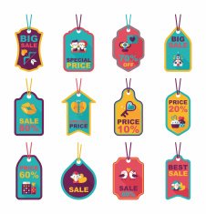 Valentine's Day tag banner flat design background set eps10 N33