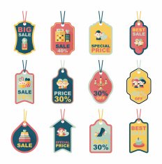 Valentine's Day tag banner flat design background set eps10 N36
