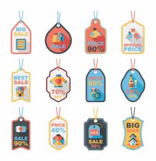 Valentine's Day tag banner flat design background set eps10 N69