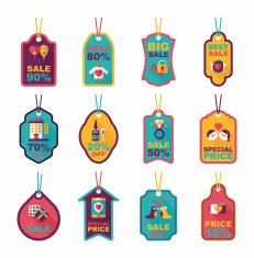Valentine's Day tag banner flat design background set eps10 N73