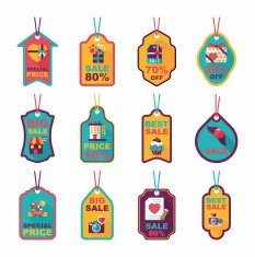Valentine's Day tag banner flat design background set eps10 N78