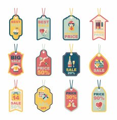 Valentine's Day tag banner flat design background set eps10 N85
