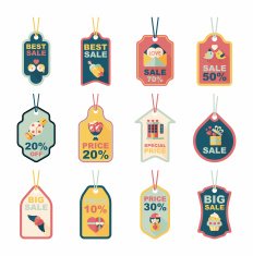 Valentine's Day tag banner flat design background set eps10 N94