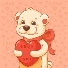Cute polar bear with heart