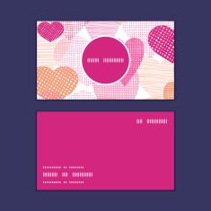 Vector textured fabric hearts heart silhouette pattern frame N2