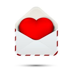 Love heart in the envelope