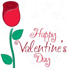 Single rose Valentine's Day card in vector format