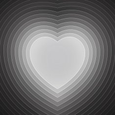 Grey and white paper layers heart shape