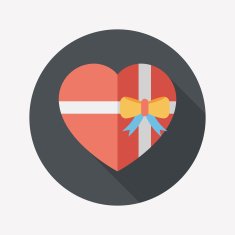 Valentine's Day present flat icon with long shadow eps10 N91