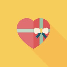 Valentine's Day present flat icon with long shadow eps10 N93