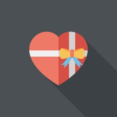 Valentine's Day present flat icon with long shadow eps10 N96