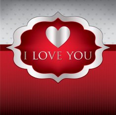 Label Valentine's Day heart card invitation in vector format