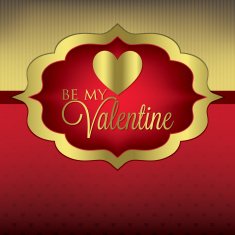 Label Valentine's Day heart card invitation in vector format N3
