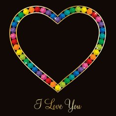 Gem encrusted heart card in vector format N3