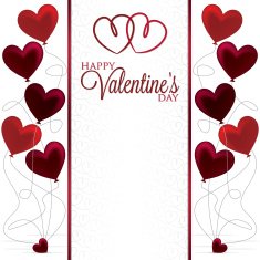 Heart Balloon bunch Valentine card in vector format
