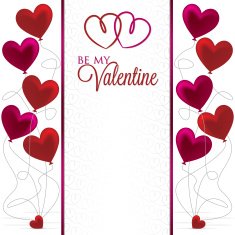 Heart Balloon bunch Valentine card in vector format N2