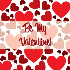 Be My Valentine red heart scatter card in vector format N3